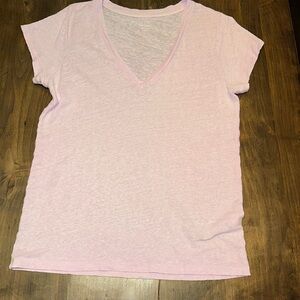J Crew Linen V-neck Tee